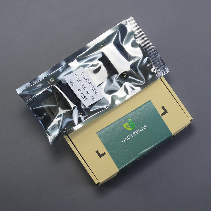 GLOTRENDS 60mm PCIe 3.0 X4 Riser Kabel für M.2, WiFi, Firewire, USB, Soundkarten, etc 60mm 0 bis 90