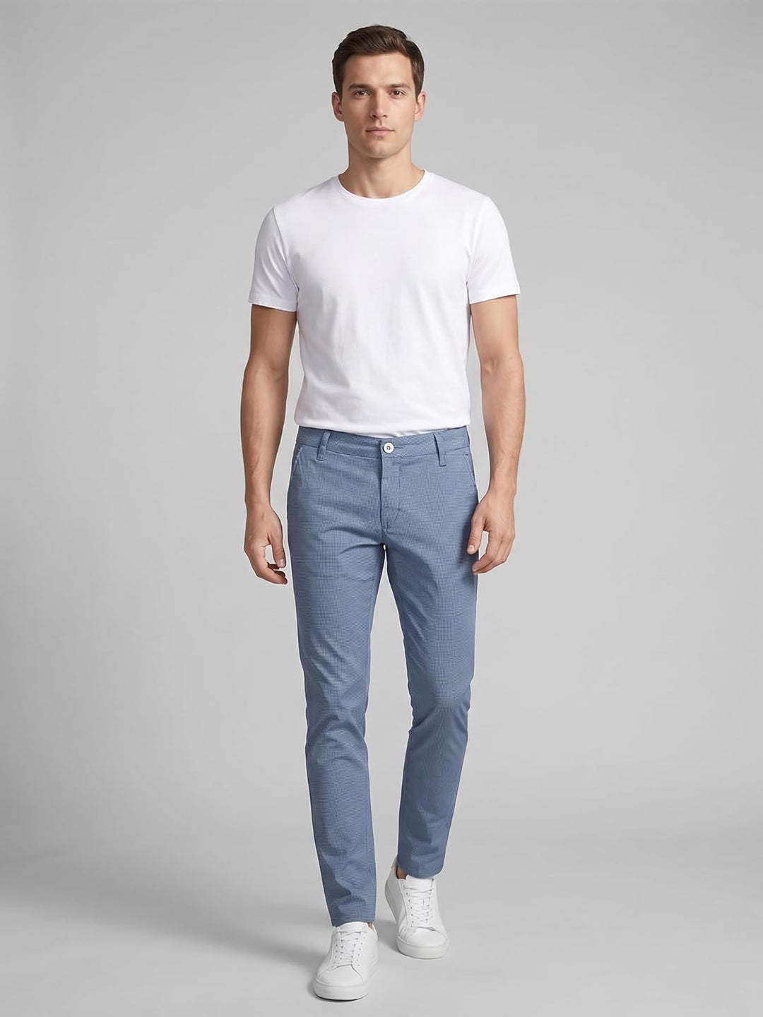 Rock Creek Herren Chino Hose Slim Fit Business Hosen RC-2154 34W / 32L Himmelblau, 34W / 32L Himmelb