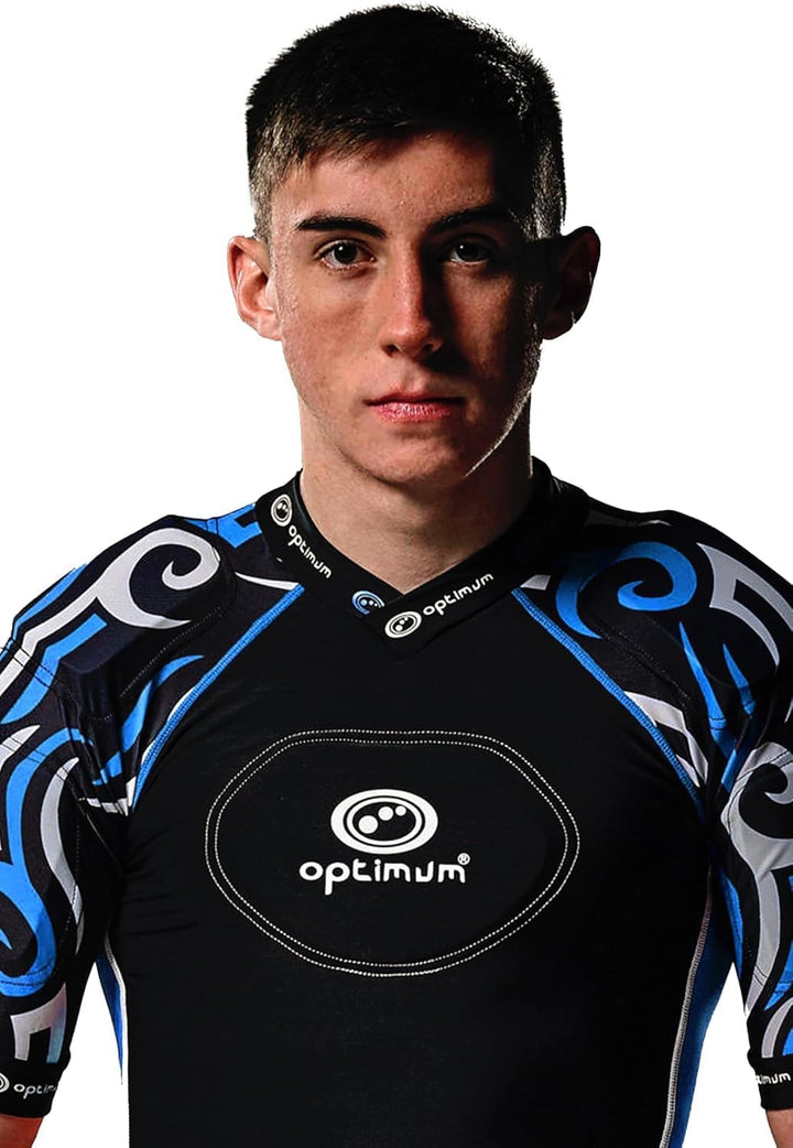 Optimum Razor Rugby Oberteil mit Schulterschutz Black/Silver Mini Junior, Black/Silver Mini Junior