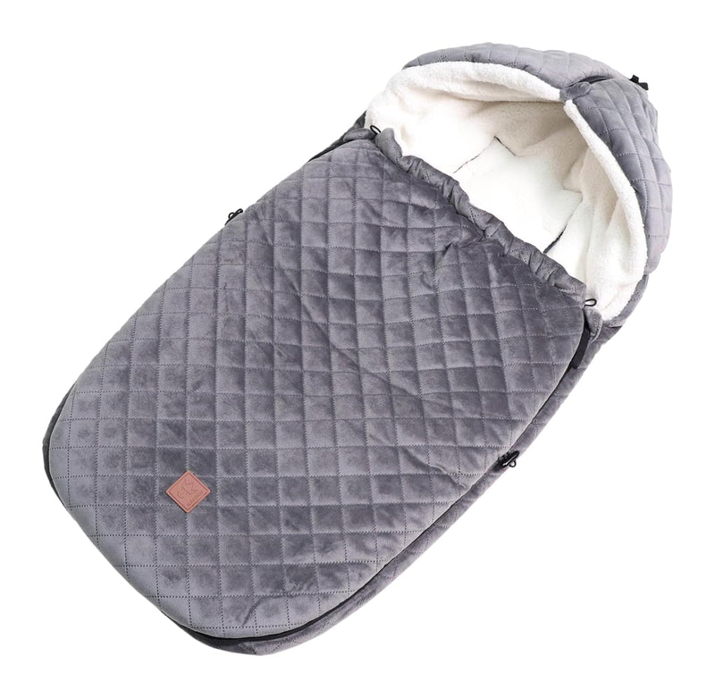 Kaiser 65673 X-LARGE VELVET HOODY, Kinderwagen Fusssack (grey), grey