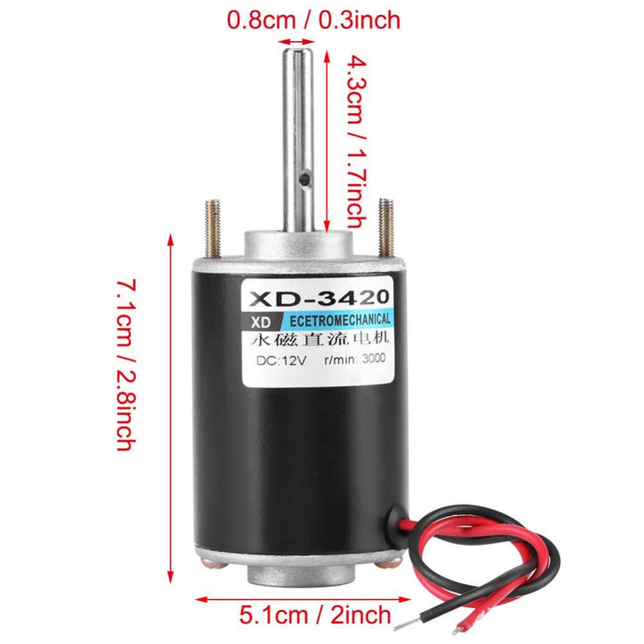 DC-Elektromotor, Bürsten-DC-Motor 43mm / 1,7 Zoll XD-3420 30W 12V 24V mit hoher Geschwindigkeit 3500