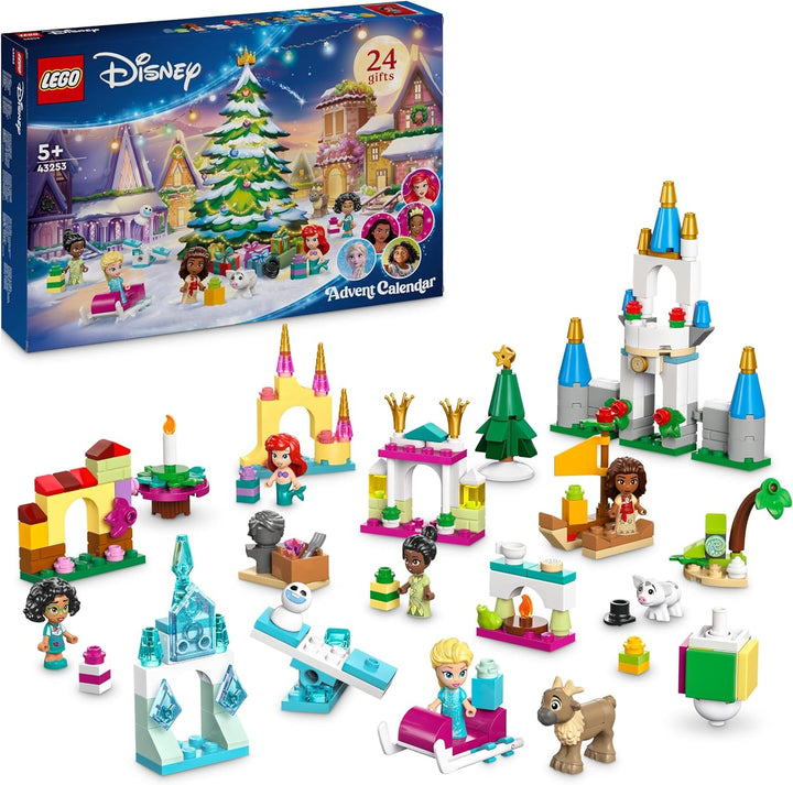 LEGO │ Disney Princess Adventskalender 2024, Bauspielzeug mit 5 Mikro-Spielfiguren, Adventsbauset fü