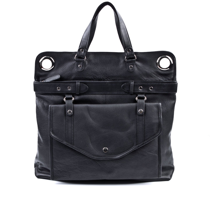 BACCINI Wickeltasche WENDY aus Premium Leder I Baby-Tasche XL gross für Damen I Schultertasche schwa