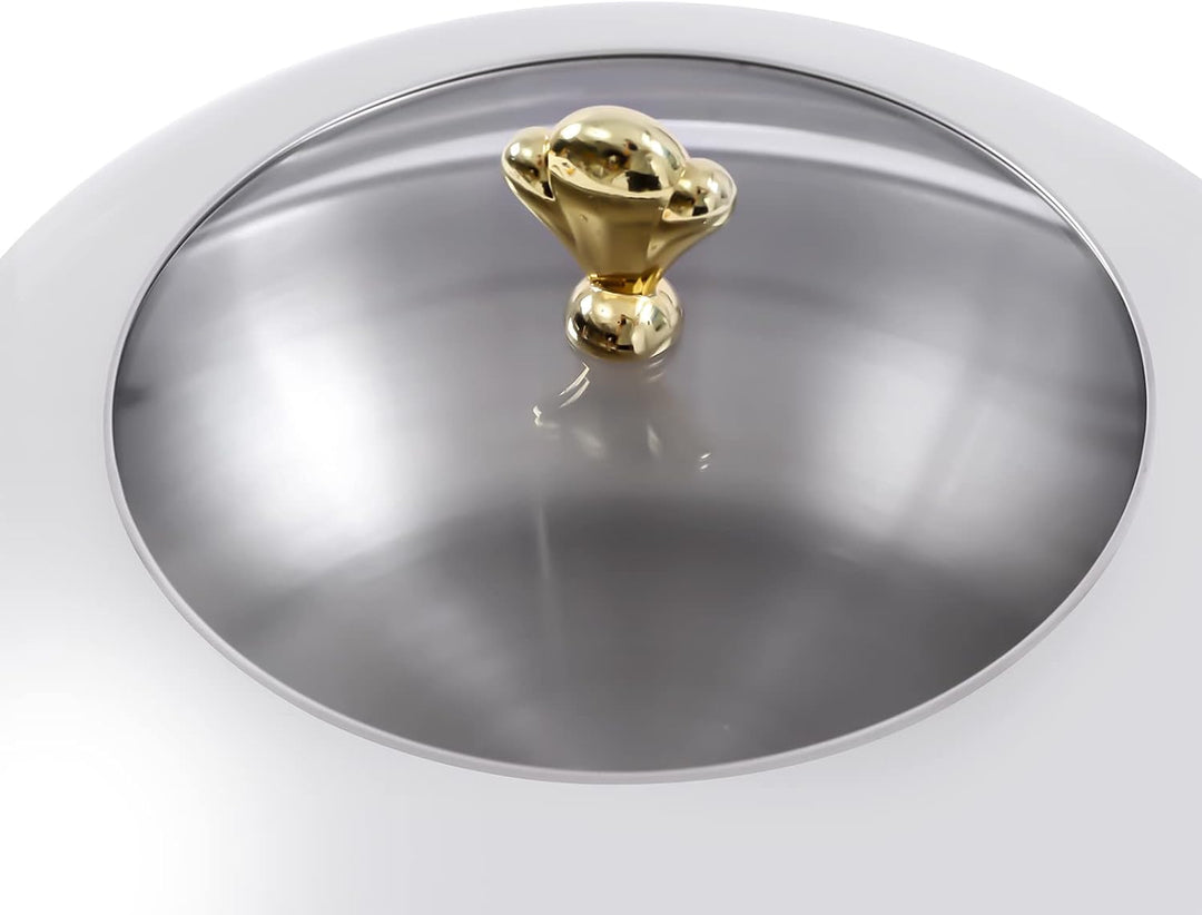 Chafing Dish Rund Speisewärmer mit Deckel, Edelstahl Wärmebehälter Warmhaltebehälter für Buffets, Fa