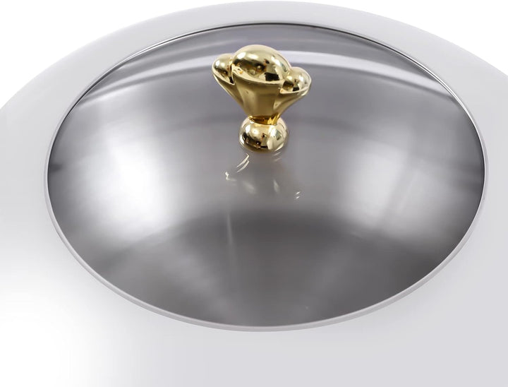 Chafing Dish Rund Speisewärmer mit Deckel, Edelstahl Wärmebehälter Warmhaltebehälter für Buffets, Fa