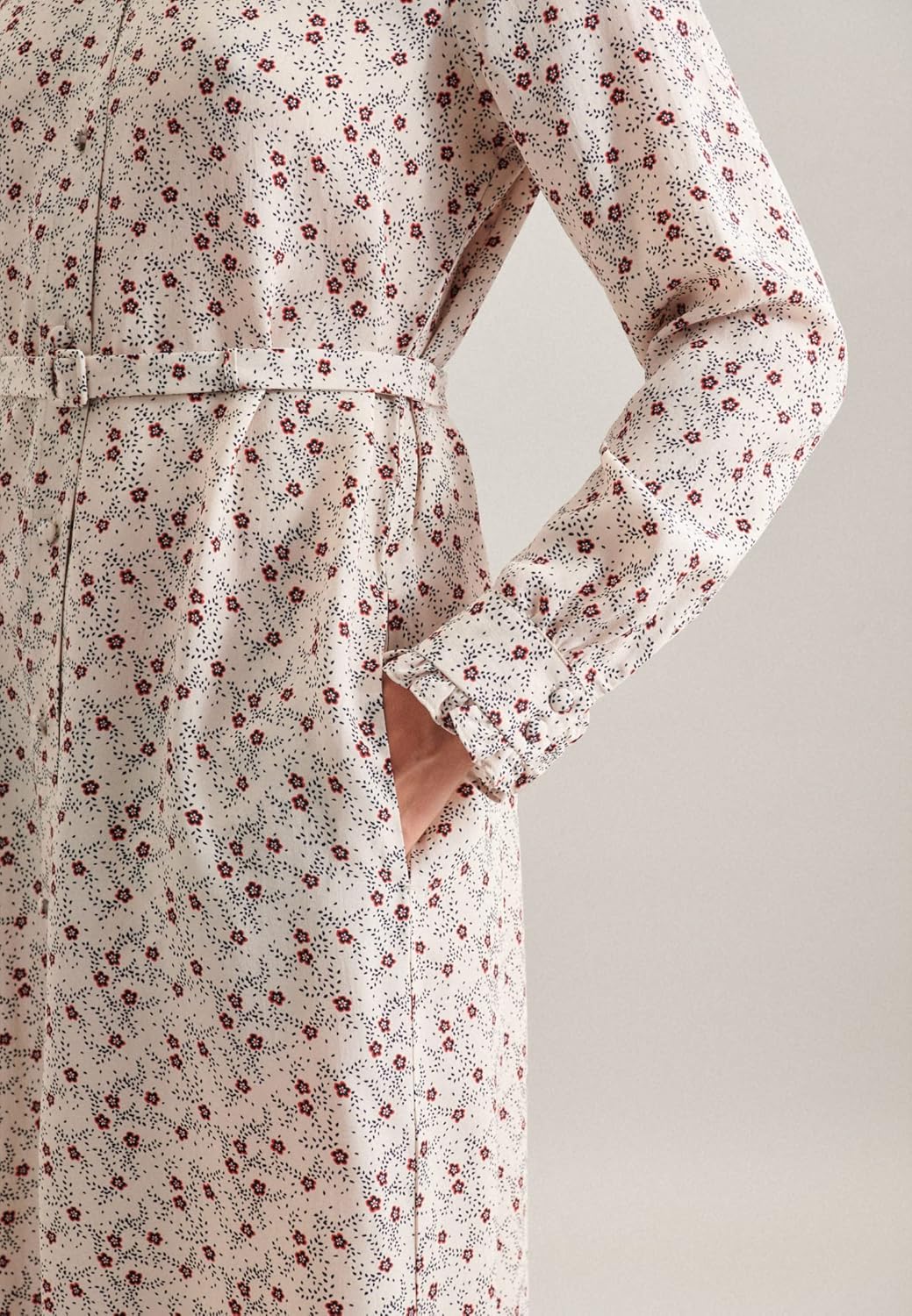 Seidensticker Damen Kleid - Fashion - Regular Fit - tailliert - Langarm 44 Creme, 44 Creme