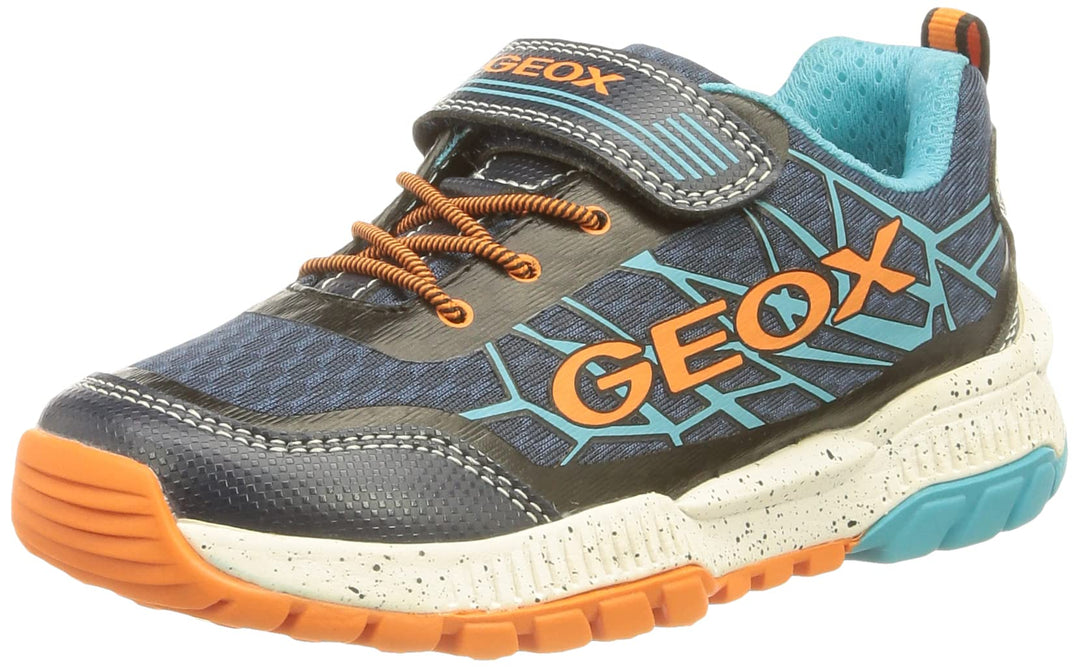 Geox Mädchen J Tuono Boy BSneakers 28 EU Navy Orange, 28 EU Navy Orange