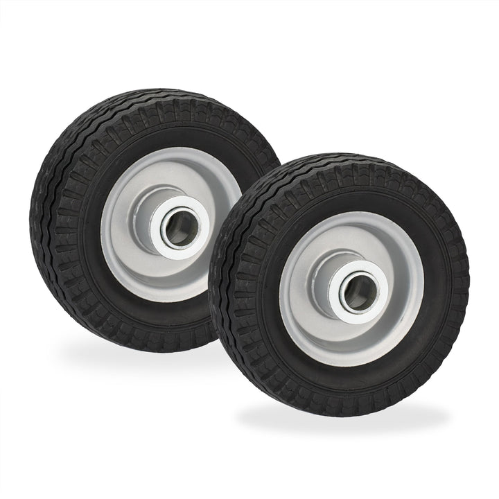 Relaxdays Rad für Roller, E-Scooter, 6x2, 2er Set, Vollgummi, Stahlfelge, Ersatzrad, pannensicher, 5
