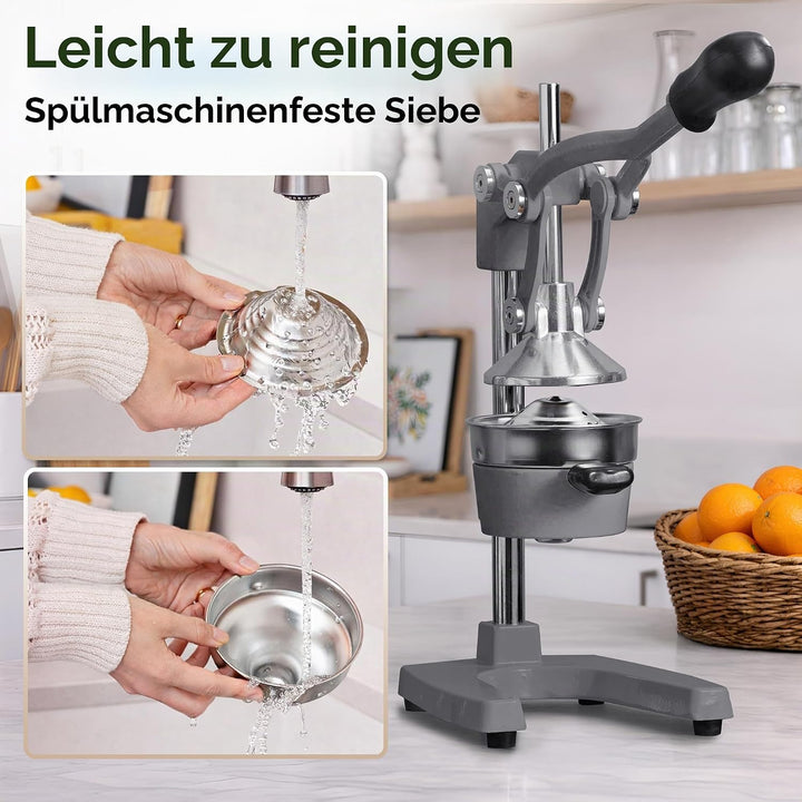 Zulay Kitchen Orangensaftpresse aus Gusseisen, robust, leicht zu reinigen, professionelle Zitruspres
