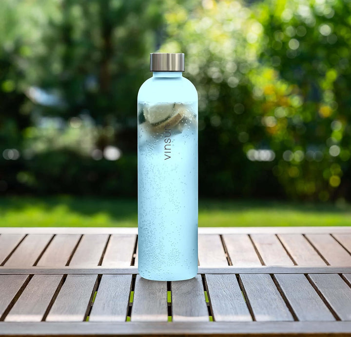 VINSUN Trinkflasche 650ml, 1000ml, 1500ml - auslaufsicher, Kohlensäure geeignet, BPA frei, Tritan -