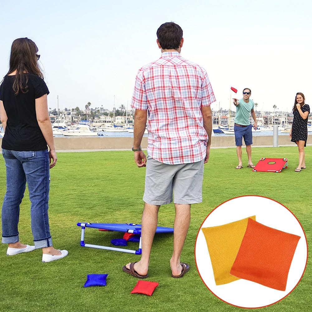 Yuragim Cornhole Säckchen, 10 Stück 8 x 8cm Sitzsäcke Werfen Bunte Sandsäckchen Wurfsäckchen für Cor