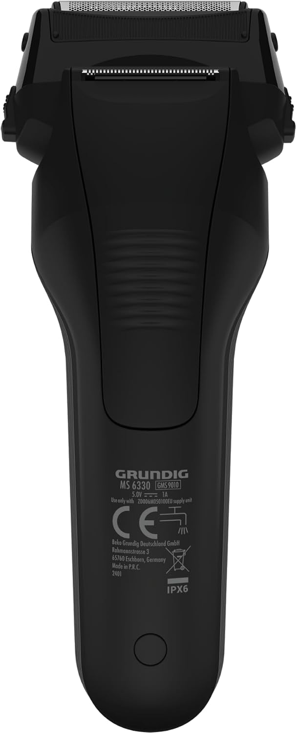 GRUNDIG MS 6330 Herrenrasierer, 60 Min Betriebszeit, Ausklappbarer Langhaarschneider, 3-fach Schneid