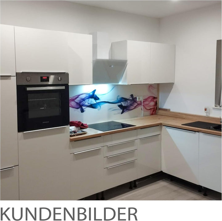 StickerProfis Küchenrückwand selbstklebend Glasoptik - BUNTER Rauch - 1.8mm, Versteift, alle Untergr