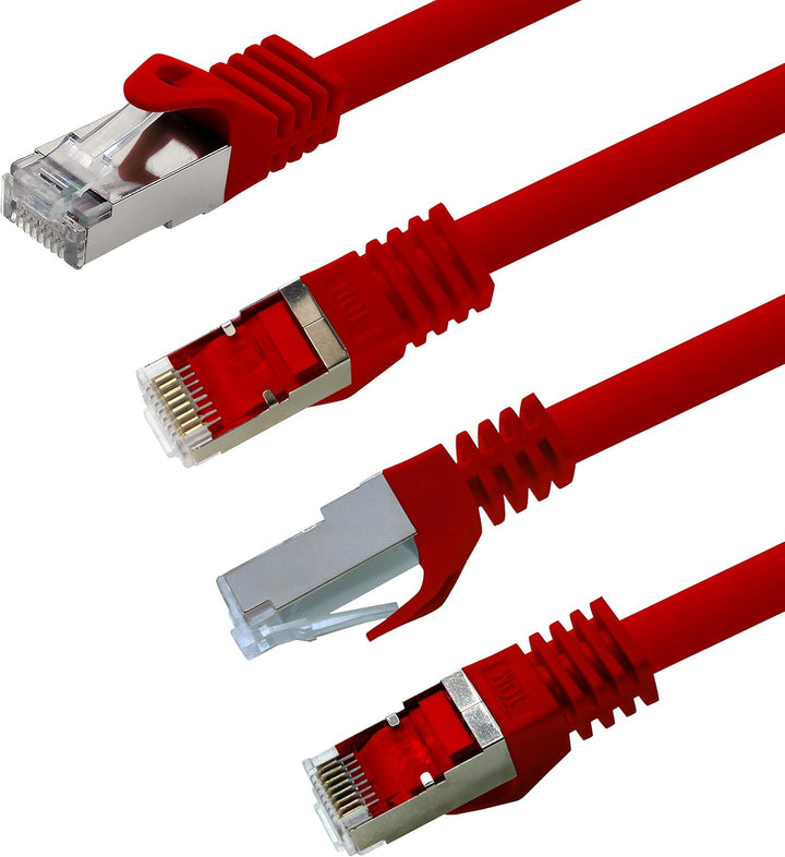 1aTTack.de 7,5m - rot - 5 Stück Cat7 Netzwerkkabel SFTP Patchkabel Lankabel Rohkabel 10GB/s - 500 Mh