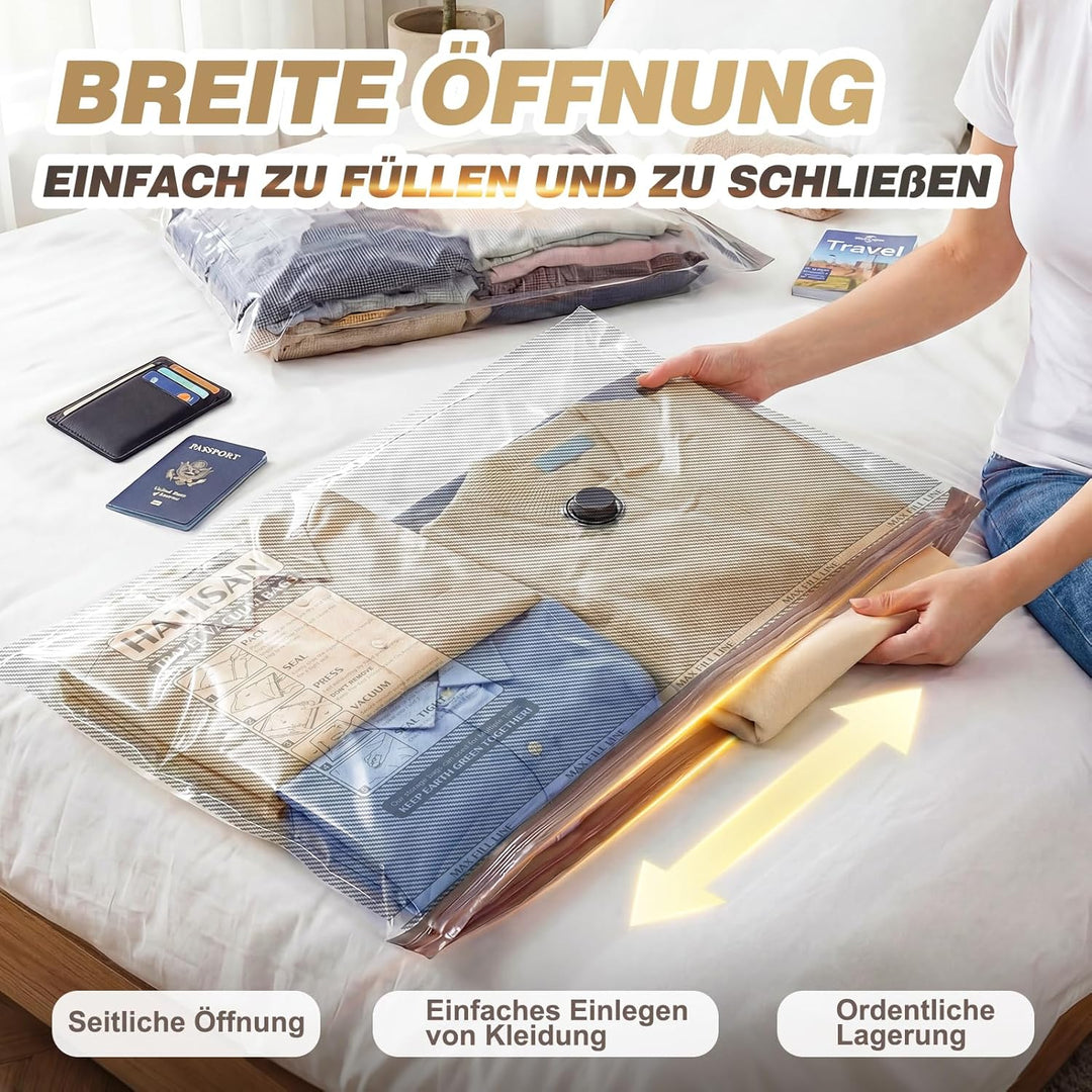 Vakuumbeutel für Kleidung, Vakuumbeutel für Kleidung Reise, Vacuum Bags – Kabellose Pumpe schnellt e