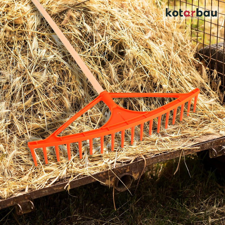 KOTARBAU® Heurechen - 64 cm - ohne Stiel - Laubrechen Kunststoff - für Gras- & Heckenschnitt - 18 Zi