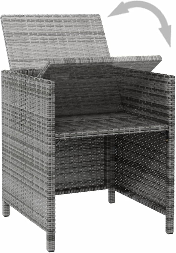 Tidyard 4-TLG. Gartenstuhl und Hocker Set Gartenstuhl Balkonstuhl Rattansessel Gartenmöbel Poly Ratt