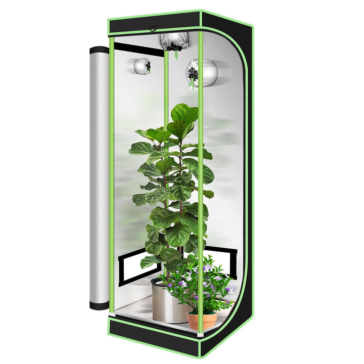 Fiqops Growzelt, 600D Oxford 60x60x180cm Grow Tent, Grow Box mit Beobachtungsfenster Lichtdicht und