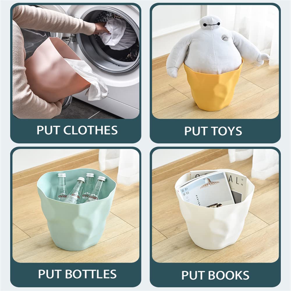 Papierkorb aus Kunststoff, für Büro und Schlafzimmer, unregelmässig, umweltfreundlich (gelb), gelb