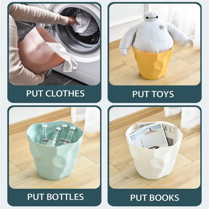 Ailler Papierkorb aus Kunststoff, für Büro und Schlafzimmer, unregelmässig, umweltfreundlich (Marine