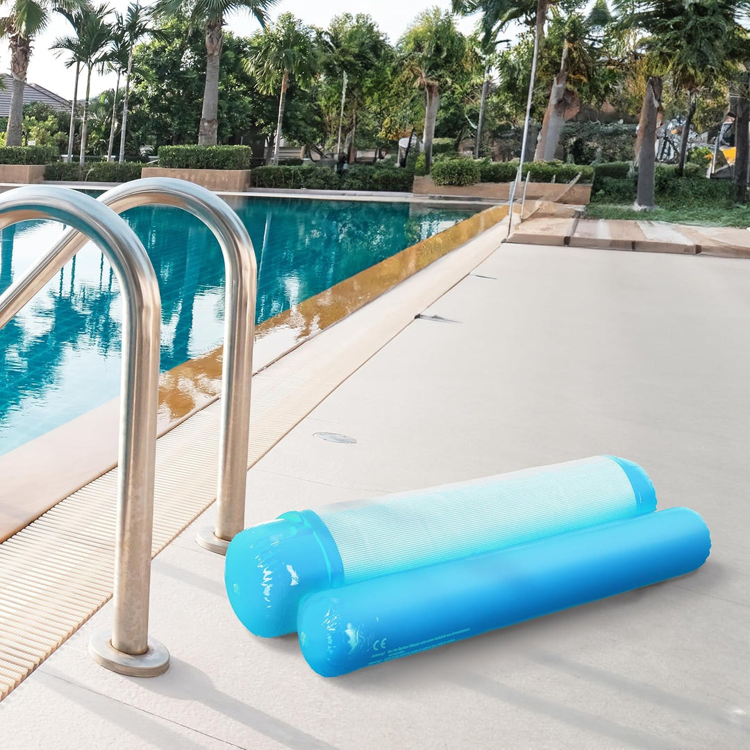 Relaxdays Schwimmhängematte, Pool Luftmatratze mit Netz, 100 kg, für Erwachsene, aufblasbare Wasserh