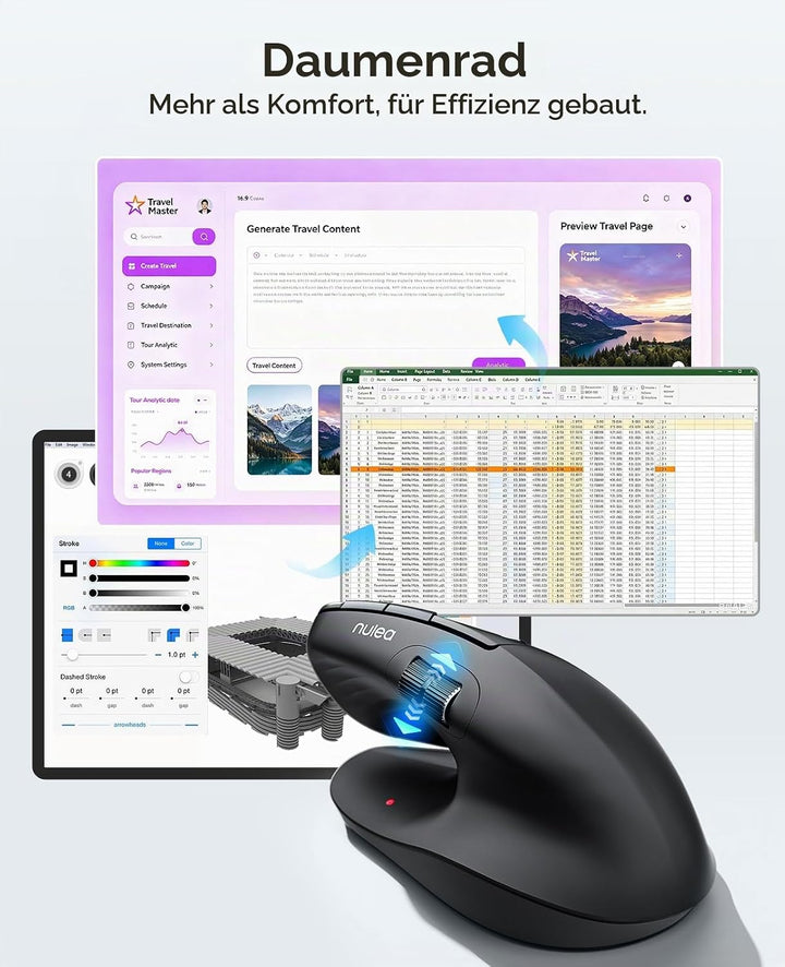 Nulea M502 Ergonomische vertikale drahtlose Maus