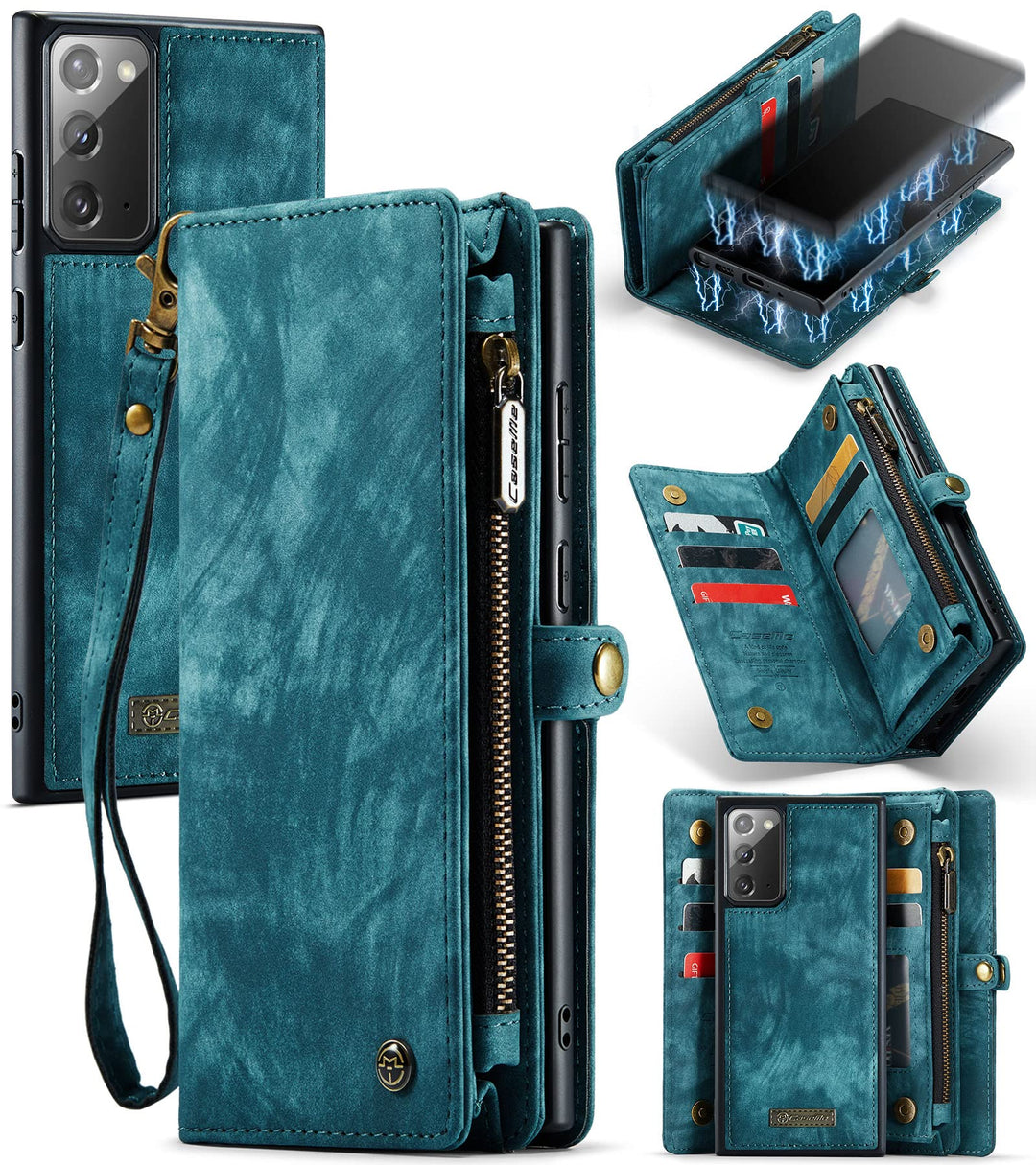 UFinetech 2-in-1 Luxus Samsung Galaxy Note 20 Hülle Case Tasche Magnetische Gute Flip Kartenfach Ket