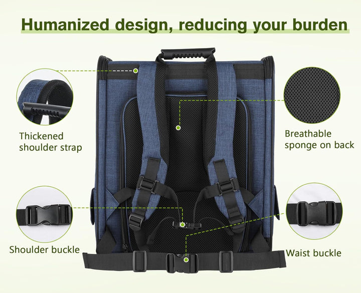 Katzenrucksack Grosse Katzen bis 8kg, Erweiterbar Faltbar, Hunderucksack mit Anti-offener Reissversc