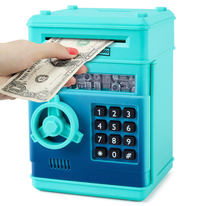 ATM Elektronische Münze Geldbank Spardosen für Kinder, Blaugrün