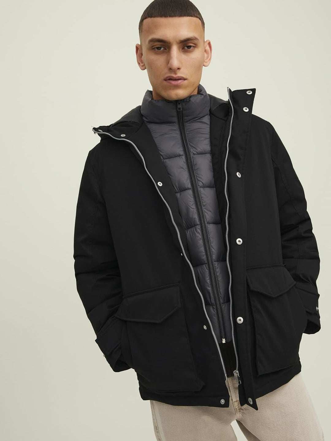 JACK & JONES male Jacke Gefütterte Innenweste S Schwarz, S Schwarz