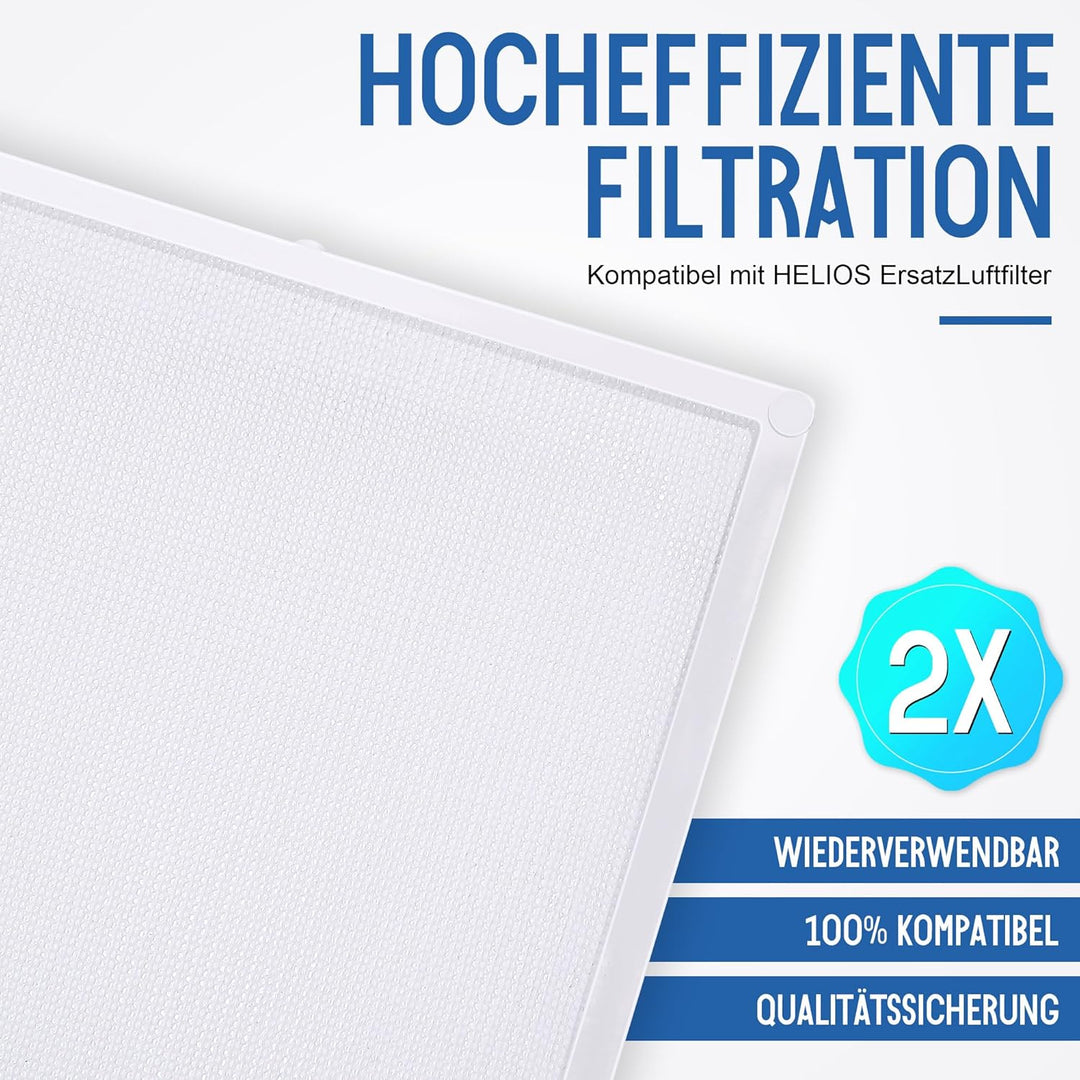 Enhon 2 Stück ErsatzLuftfilter Kompatibel mit Helios Badlüfter, Hohe Filterleistung Gegen Staub und