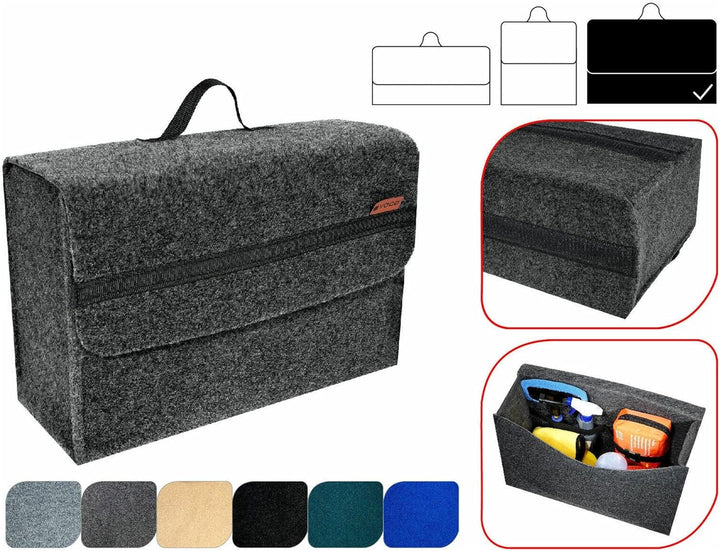 M MOTOS Auto Kofferraumtasche Filz Kfz Kofferraum Organizer für Werkzeug &amp; Autopflege