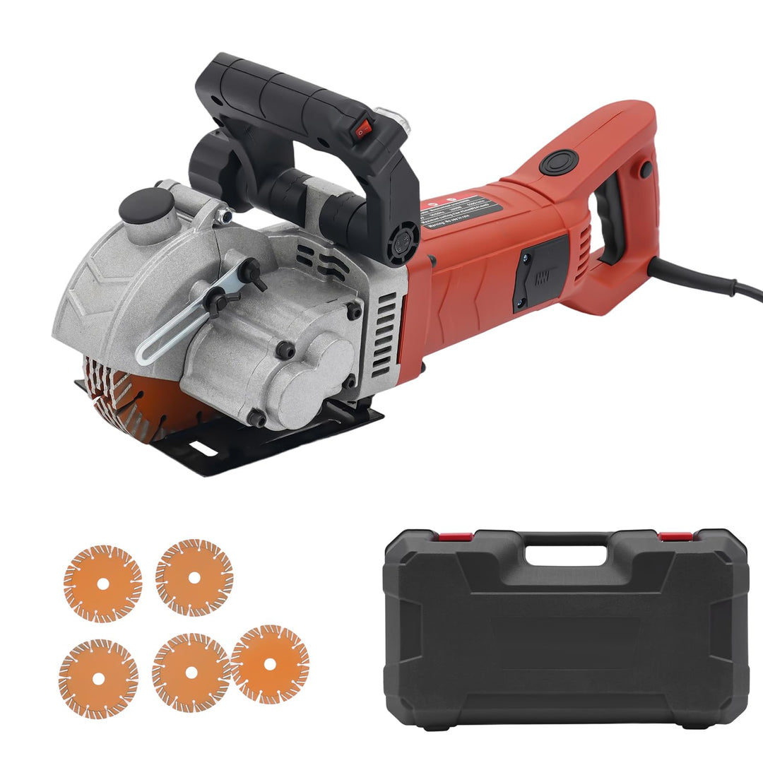 Mauernutfräse 4800W, Elektrische Wandfräse mit 5,23 Zoll Sägeblatt | 6500 U/min | Einstellbare Schni