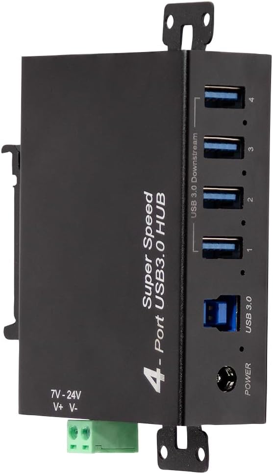 LogiLink 4-Port Hub (USB 3.0) inkl. Netzteil, Industrieausführung, 5 Gbit/s, 10 W, mit Überstrom, Üb