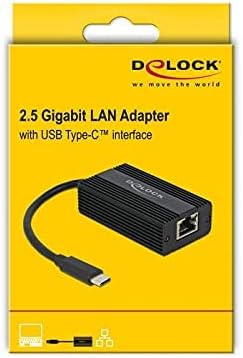 DeLock USB C Adapter/Thunderbolt 3 auf Gigabit Ethernet LAN 2, 5 Gbit NBase-T 2.500 Mbps RJ45 Buchse