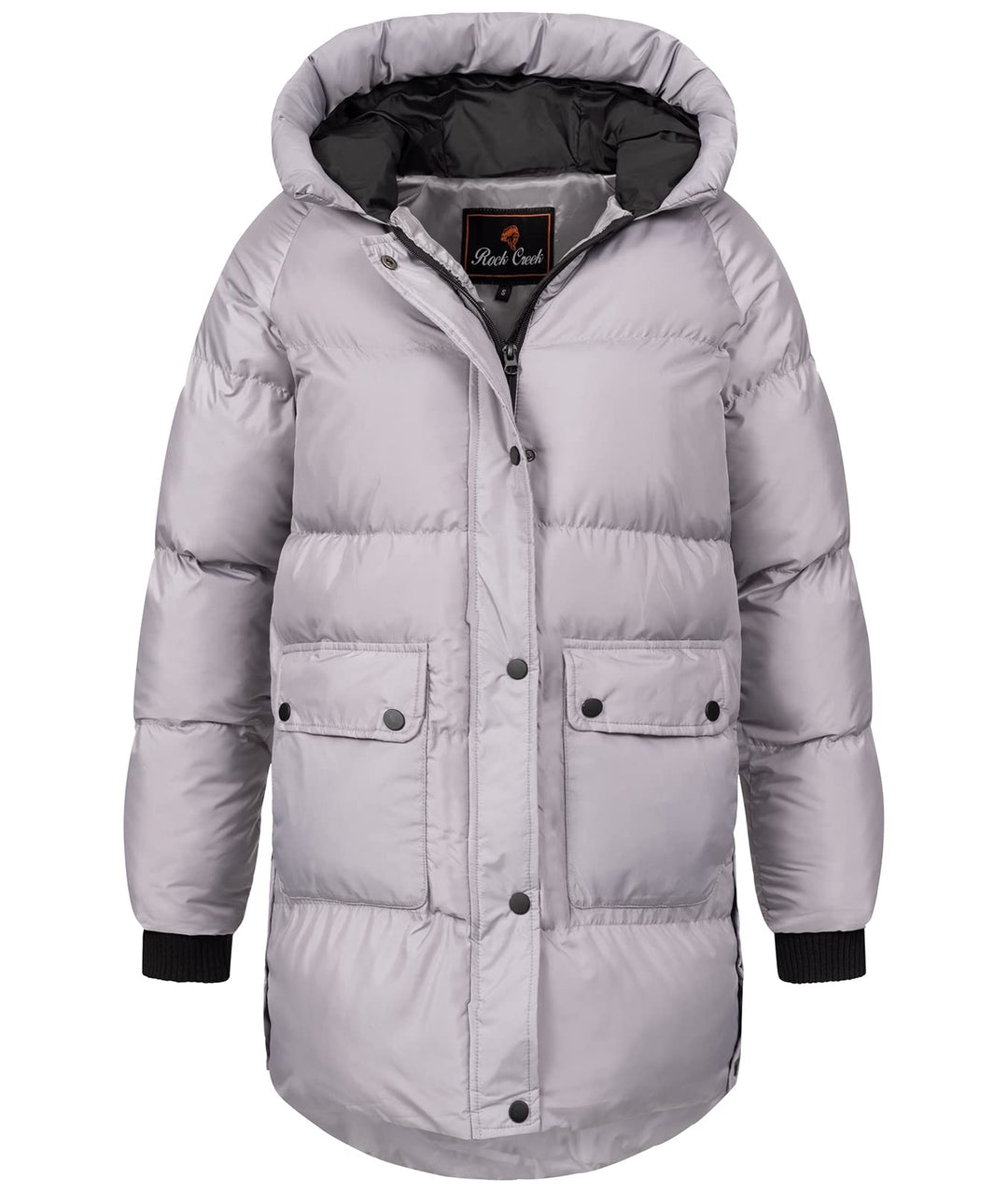 Rock Creek Damen Steppjacke Mantel D-488 M Grau, M Grau