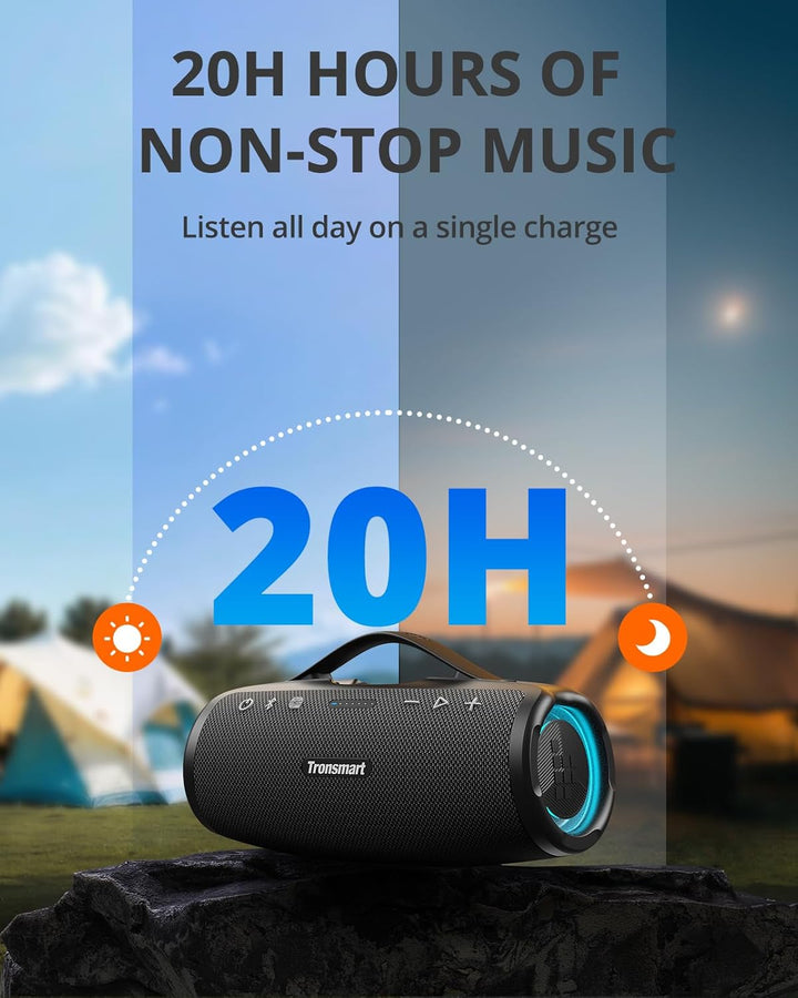Tronsmart Mirtune S100 Bluetooth Lautsprecher, IPX7 wasserdicht, 5.3 Bluetooth, 20 Stunden Lange Akk