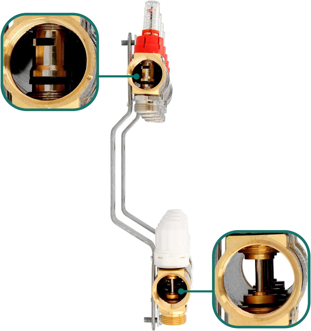 Millto™ Fussbodenheizungsverteiler Messing 3-Port 3 Abschnitte Rohranschlüsse Heizungsverteiler Vorm