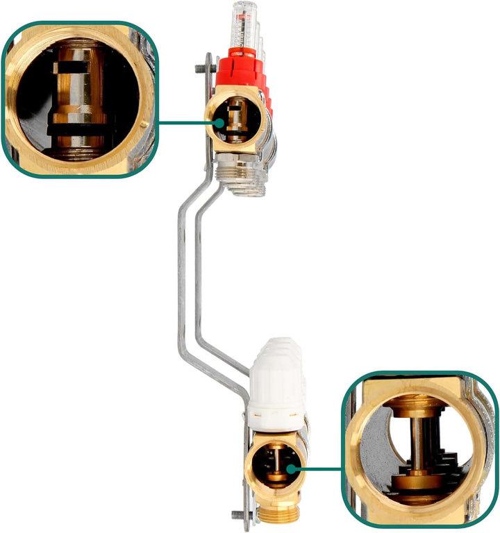 Millto™ Fussbodenheizungsverteiler Messing 3-Port 3 Abschnitte Rohranschlüsse Heizungsverteiler Vorm