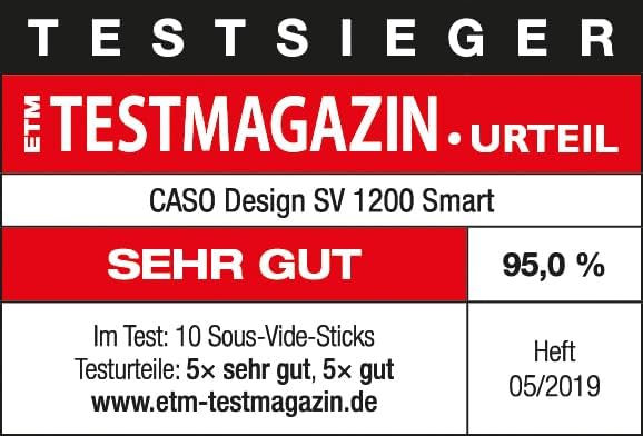CASO SV 1200 Smart - Sous Vide Garer, schnelle Erhitzung dank leistungsstarken 1200 Watt, komplett w
