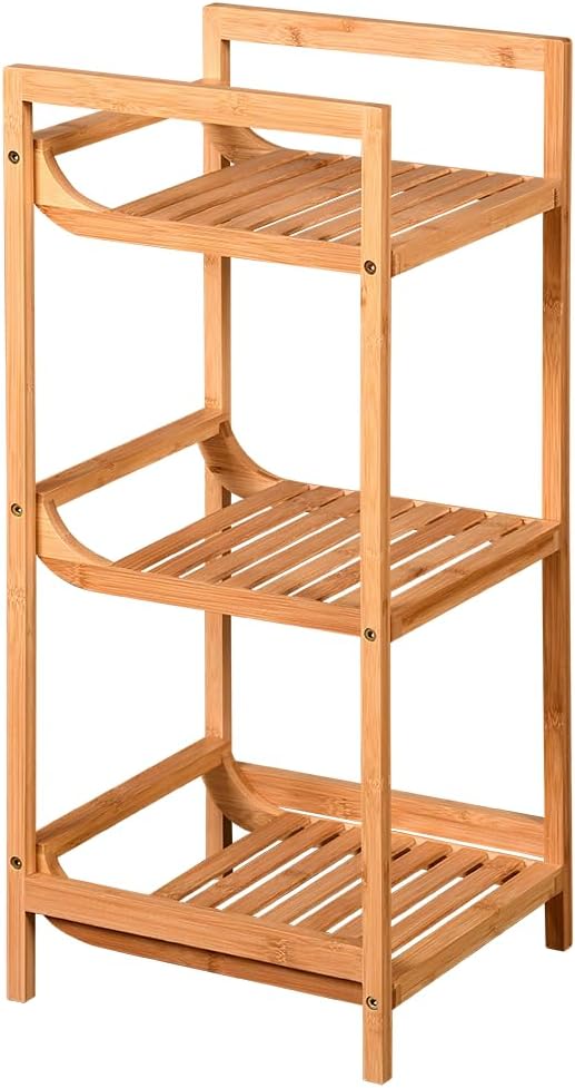 Kesper | Regal, Material: Bambus, Masse: B 30 x H 70 x T 30 cm, Farbe: Braun | 19435