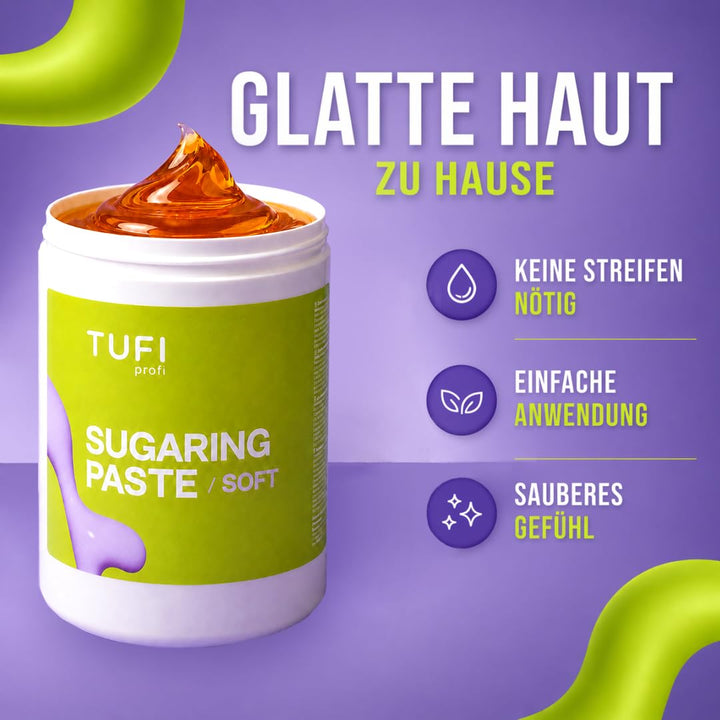 Zuckerpaste SOFT – Sugaring Paste zur Haarentfernung &amp; Enthaarung, für Körper, Beine, Arme und Rücke