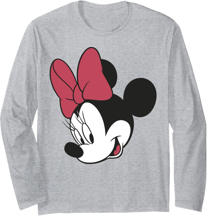 Disney Mickey And Friends Minnie Simple Big Face Langarmshirt
