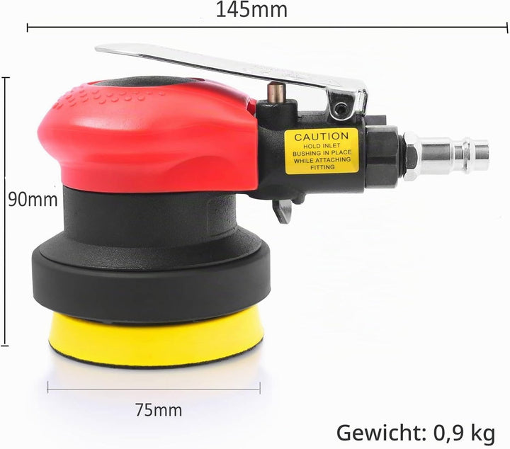 Druckluft Exzenterschleifer 75mm (3"), 10000 RPM, Profi mini Druckluftschleifer Schleifmaschine Poli