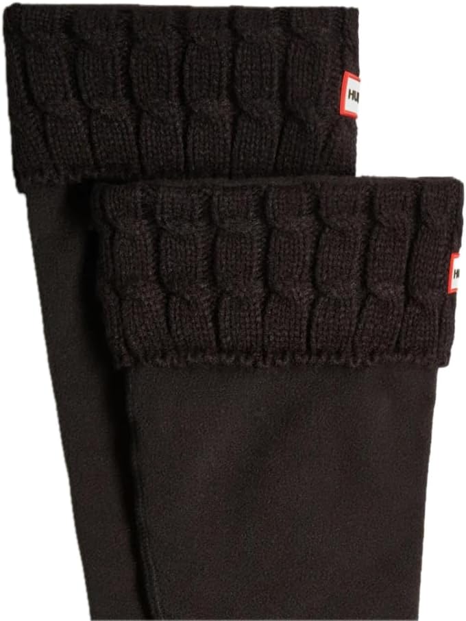 HUNTER Unisex 6 Stitch Cable Tall Boot Sock Polyfleece M Grosse Grössen Tall BLK Black, M Grosse Grö
