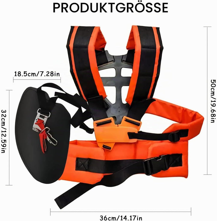 TOPJOWGA Doppelter Trimmer-Schultergurt, Doppel Schultergurt Tragegurt für Motorsense Rasentrimmer,