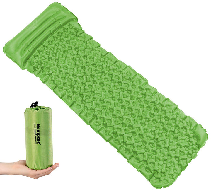 Semptec Urban Survival Technology Luftmatte: Outdoor-Luftmatratze mit integriertem Kopfkissen, aufbl