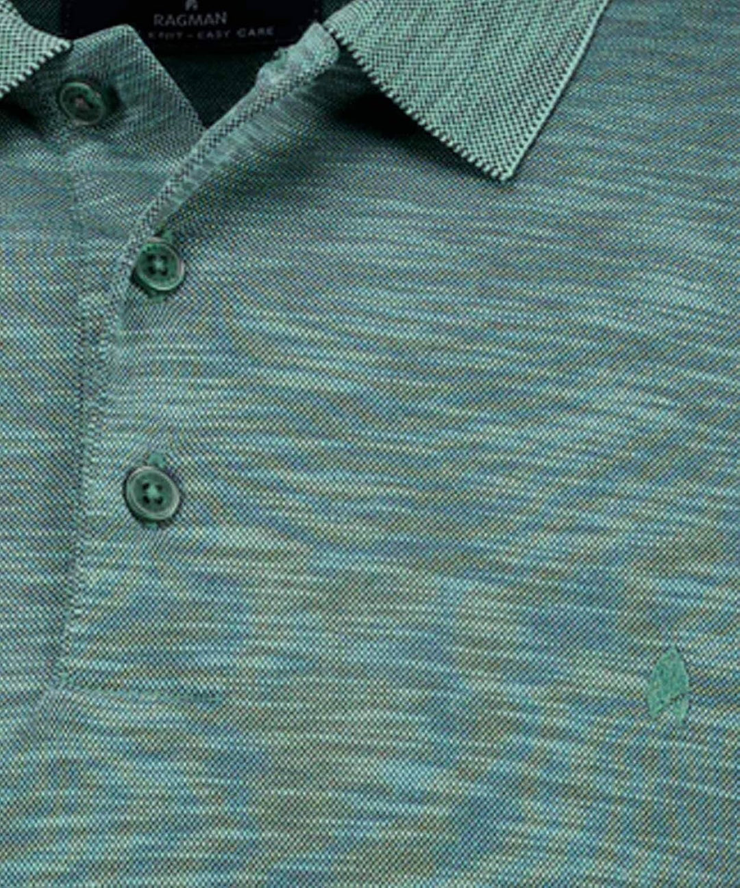 RAGMAN Herren Poloshirt Langarm Softknit L Forstgrün, L Forstgrün