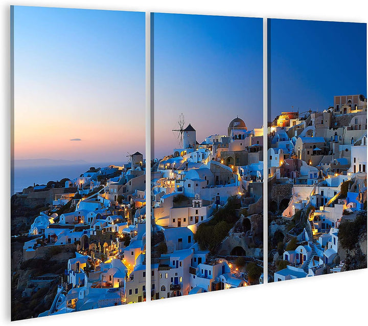 islandburner Bild auf Leinwand Santorini Oia Abend Dorf Insel Griechenland Bilder Wandbilder Poster