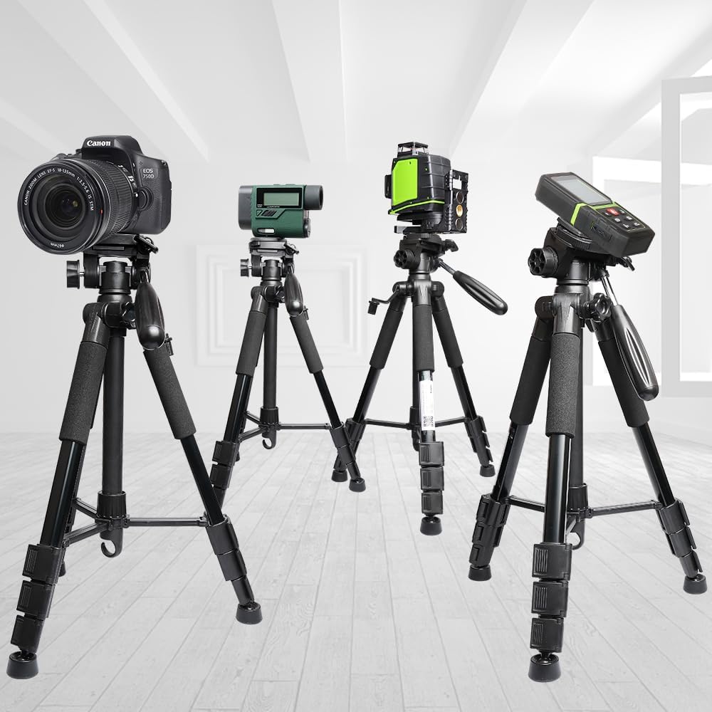 Huepar TPD14 143 cm/56" Stativ für Kreuzlinienlaser, Verstellbares Leichtgewicht Reisestativ mit 3-W